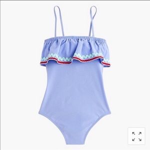 NWOT JCrew strapless one-piece w/ruffle detail